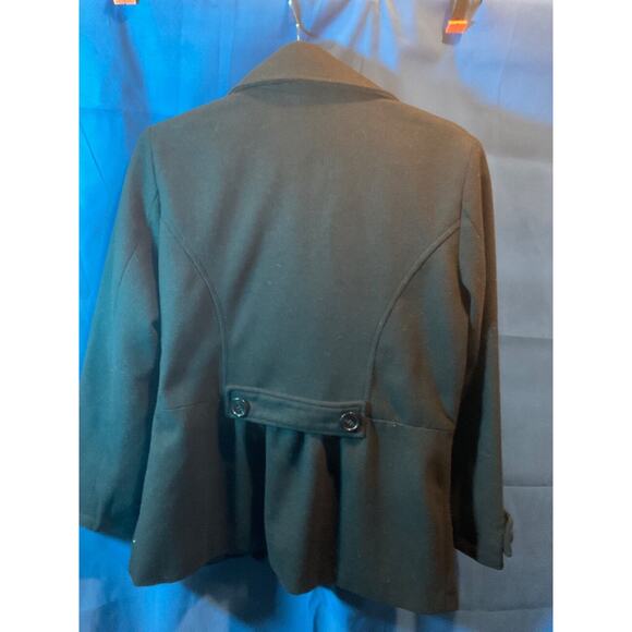 Robert Louis Women's Jacket Medium Black Double-Breasted Lined Wool Blend - Picture 7 of 9